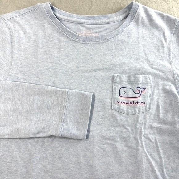 Vineyard Vines Tops - Vineyard Vines Blue Long Sleeve T-Shirt Women S Pocket Whale Logo